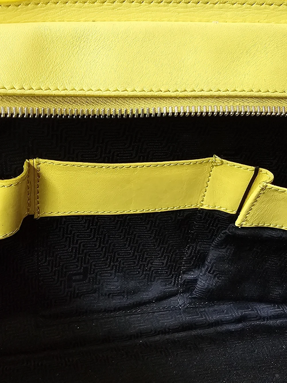 Porsche Design Yellow Leather Twin Satchel Shoulder Bag Italy Handbag Purse